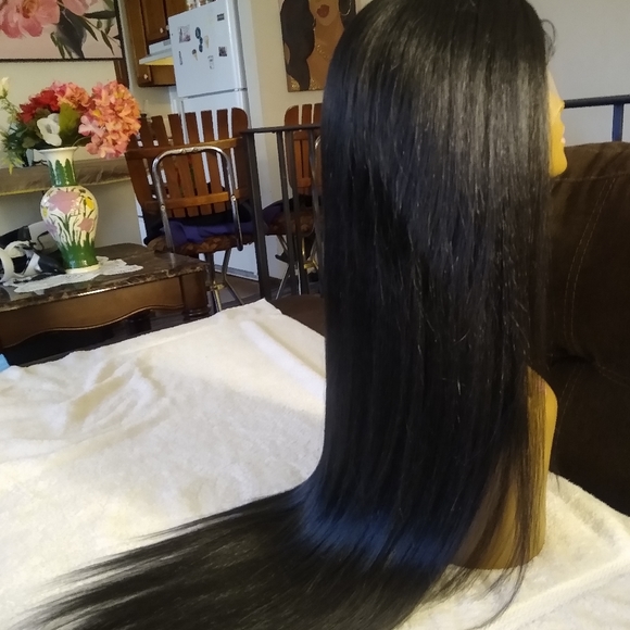Human hair blend lace front wig - Picture 3 of 11